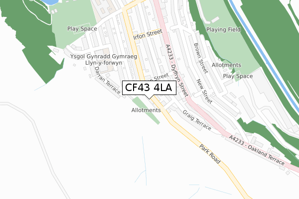 CF43 4LA map - large scale - OS Open Zoomstack (Ordnance Survey)
