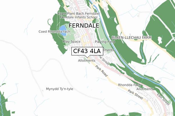 CF43 4LA map - small scale - OS Open Zoomstack (Ordnance Survey)