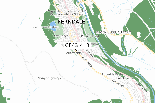 CF43 4LB map - small scale - OS Open Zoomstack (Ordnance Survey)