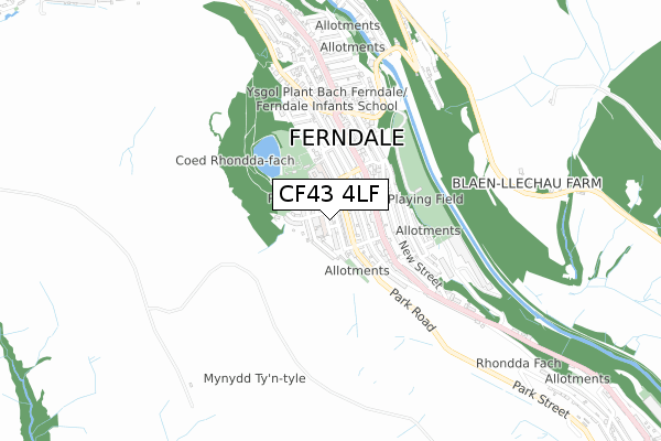 CF43 4LF map - small scale - OS Open Zoomstack (Ordnance Survey)