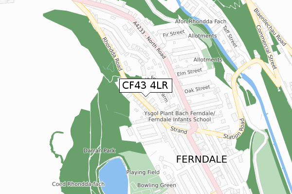 CF43 4LR map - large scale - OS Open Zoomstack (Ordnance Survey)