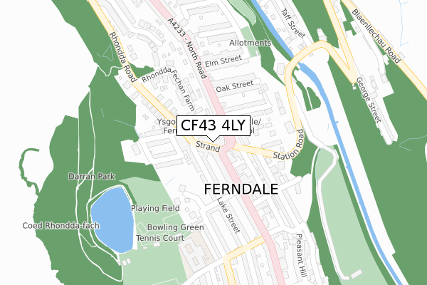 CF43 4LY map - large scale - OS Open Zoomstack (Ordnance Survey)