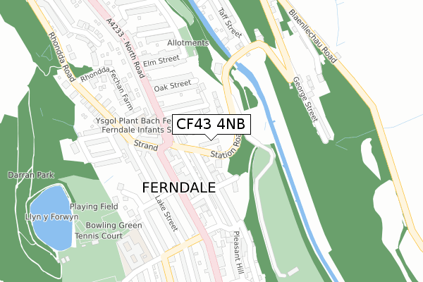 CF43 4NB map - large scale - OS Open Zoomstack (Ordnance Survey)
