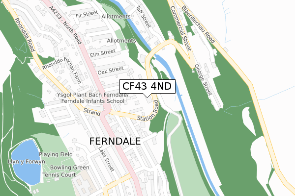 CF43 4ND map - large scale - OS Open Zoomstack (Ordnance Survey)