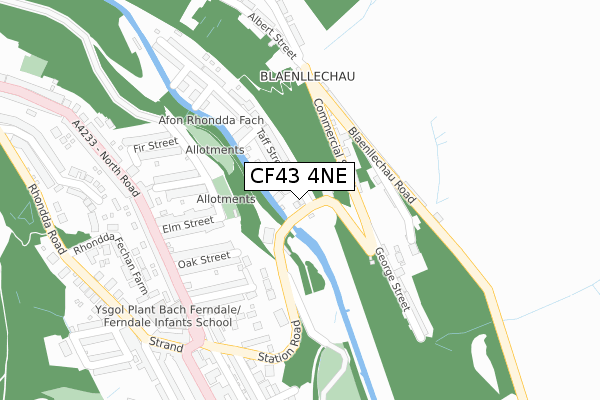 CF43 4NE map - large scale - OS Open Zoomstack (Ordnance Survey)