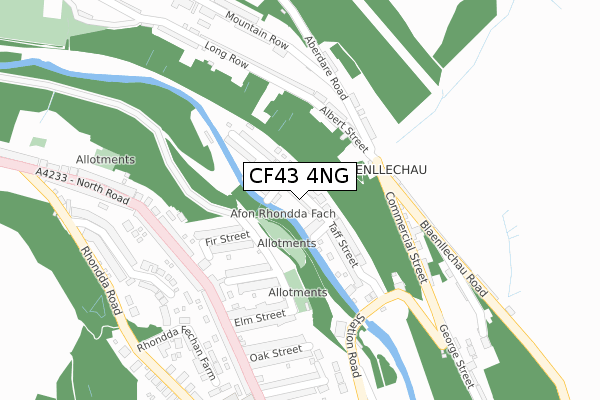 CF43 4NG map - large scale - OS Open Zoomstack (Ordnance Survey)