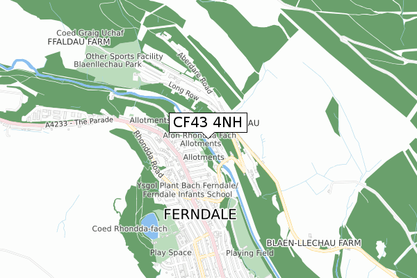 CF43 4NH map - small scale - OS Open Zoomstack (Ordnance Survey)