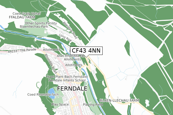 CF43 4NN map - small scale - OS Open Zoomstack (Ordnance Survey)