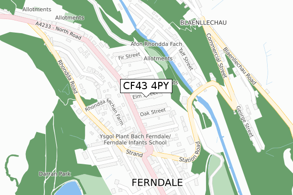CF43 4PY map - large scale - OS Open Zoomstack (Ordnance Survey)