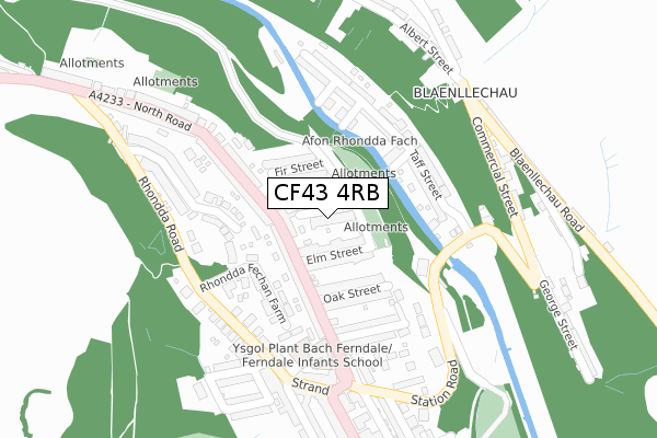 CF43 4RB map - large scale - OS Open Zoomstack (Ordnance Survey)