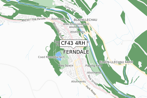 CF43 4RH map - small scale - OS Open Zoomstack (Ordnance Survey)