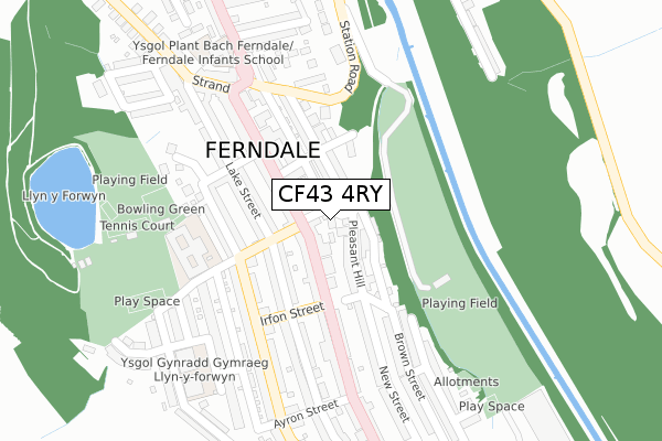 CF43 4RY map - large scale - OS Open Zoomstack (Ordnance Survey)