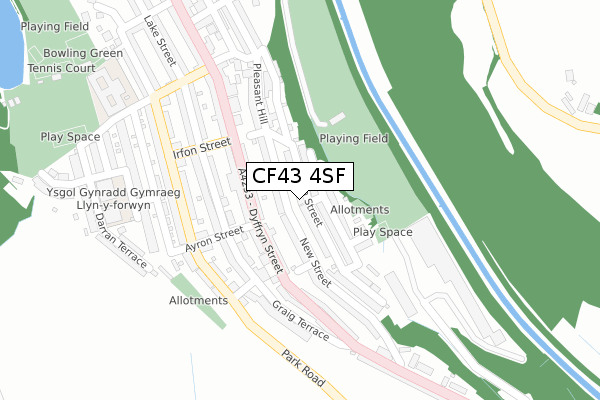 CF43 4SF map - large scale - OS Open Zoomstack (Ordnance Survey)