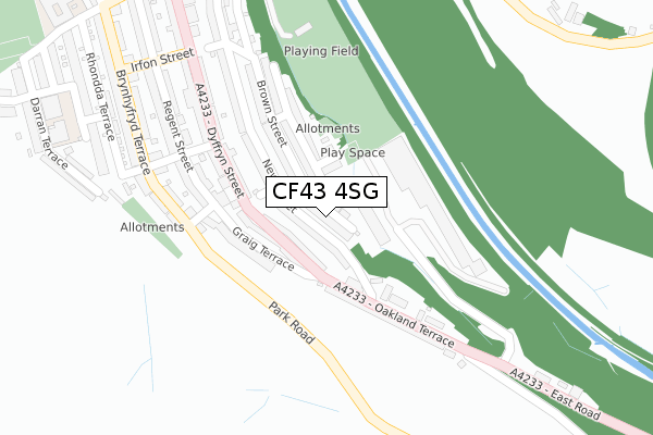 CF43 4SG map - large scale - OS Open Zoomstack (Ordnance Survey)