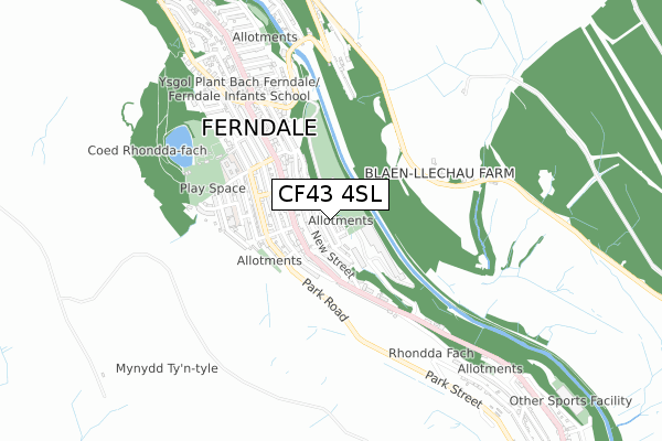 CF43 4SL map - small scale - OS Open Zoomstack (Ordnance Survey)