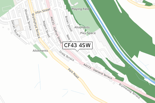 CF43 4SW map - large scale - OS Open Zoomstack (Ordnance Survey)