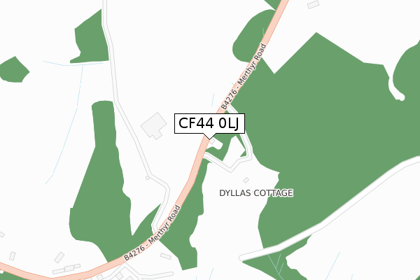 CF44 0LJ map - large scale - OS Open Zoomstack (Ordnance Survey) CF44 0LJ map - large scale - OS Open Zoomstack (Ordnance Survey)