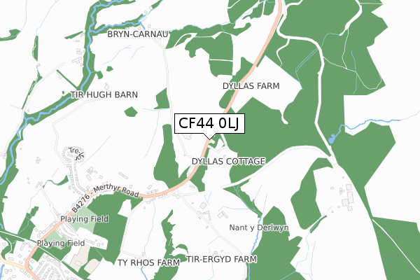 CF44 0LJ map - small scale - OS Open Zoomstack (Ordnance Survey) CF44 0LJ map - small scale - OS Open Zoomstack (Ordnance Survey)