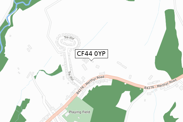 CF44 0YP map - large scale - OS Open Zoomstack (Ordnance Survey)