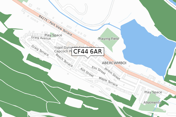 CF44 6AR map - large scale - OS Open Zoomstack (Ordnance Survey) CF44 6AR map - large scale - OS Open Zoomstack (Ordnance Survey)