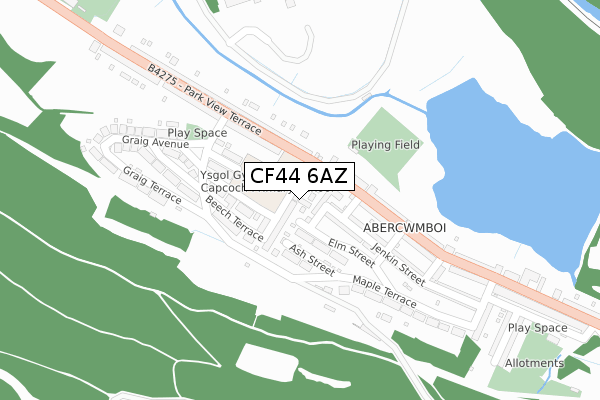 CF44 6AZ map - large scale - OS Open Zoomstack (Ordnance Survey) CF44 6AZ map - large scale - OS Open Zoomstack (Ordnance Survey)