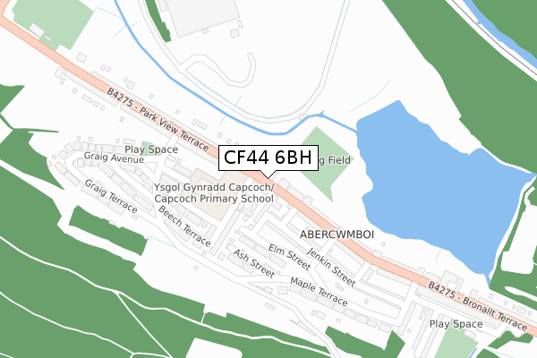 CF44 6BH map - large scale - OS Open Zoomstack (Ordnance Survey)