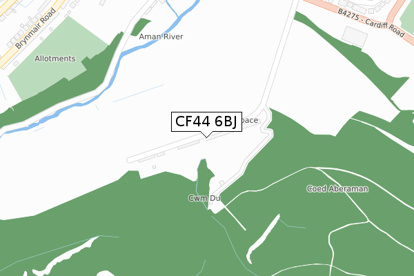 CF44 6BJ map - large scale - OS Open Zoomstack (Ordnance Survey) CF44 6BJ map - large scale - OS Open Zoomstack (Ordnance Survey)