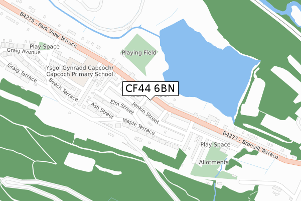 CF44 6BN map - large scale - OS Open Zoomstack (Ordnance Survey) CF44 6BN map - large scale - OS Open Zoomstack (Ordnance Survey)