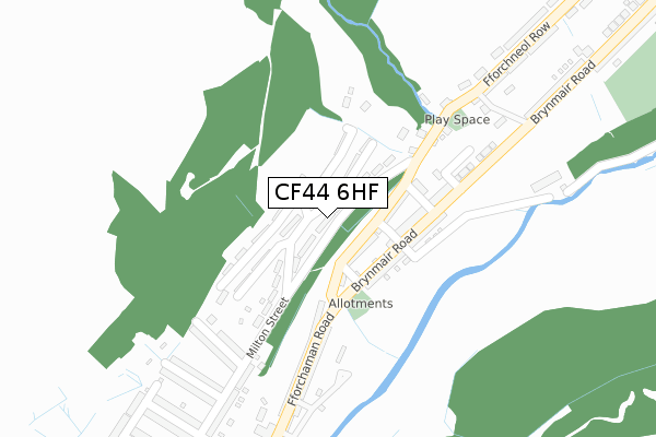CF44 6HF map - large scale - OS Open Zoomstack (Ordnance Survey)
