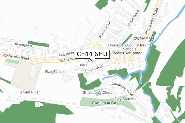 CF44 6HU map - large scale - OS Open Zoomstack (Ordnance Survey)