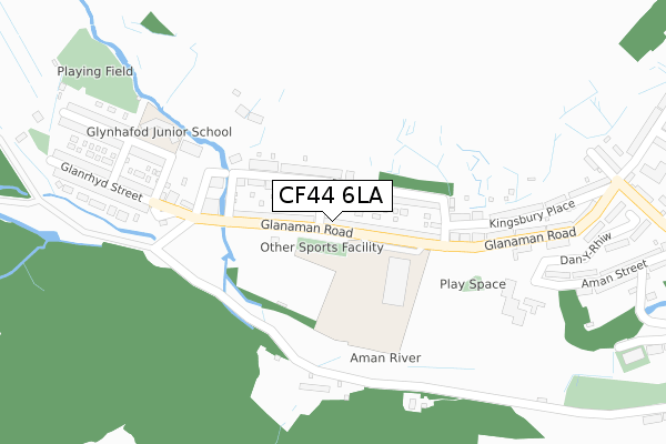 CF44 6LA map - large scale - OS Open Zoomstack (Ordnance Survey)