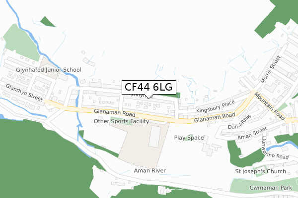 CF44 6LG map - large scale - OS Open Zoomstack (Ordnance Survey)