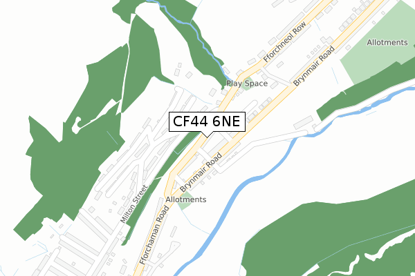 CF44 6NE map - large scale - OS Open Zoomstack (Ordnance Survey)
