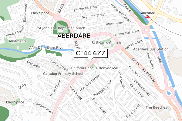 CF44 6ZZ map - large scale - OS Open Zoomstack (Ordnance Survey) CF44 6ZZ map - large scale - OS Open Zoomstack (Ordnance Survey)