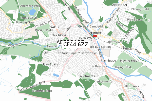 CF44 6ZZ map - small scale - OS Open Zoomstack (Ordnance Survey) CF44 6ZZ map - small scale - OS Open Zoomstack (Ordnance Survey)