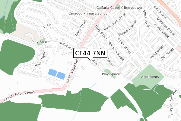 CF44 7NN map - large scale - OS Open Zoomstack (Ordnance Survey)