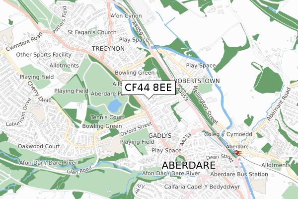 CF44 8EE map - small scale - OS Open Zoomstack (Ordnance Survey)
