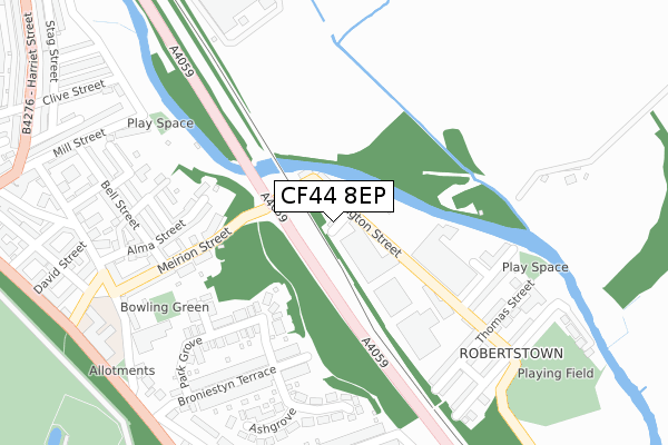 CF44 8EP map - large scale - OS Open Zoomstack (Ordnance Survey)