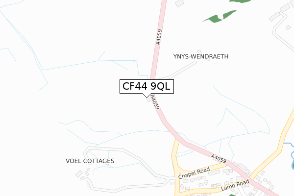 CF44 9QL map - large scale - OS Open Zoomstack (Ordnance Survey)