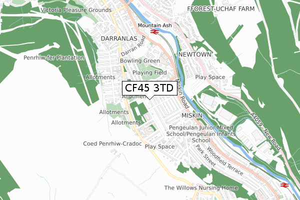 CF45 3TD map - small scale - OS Open Zoomstack (Ordnance Survey) CF45 3TD map - small scale - OS Open Zoomstack (Ordnance Survey)