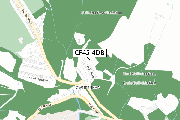 CF45 4DB map - large scale - OS Open Zoomstack (Ordnance Survey)