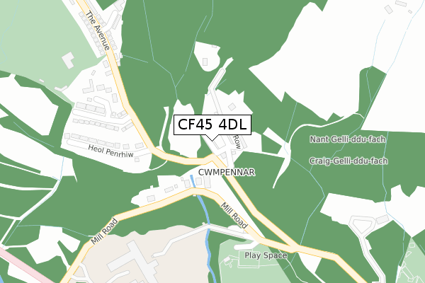 CF45 4DL map - large scale - OS Open Zoomstack (Ordnance Survey)