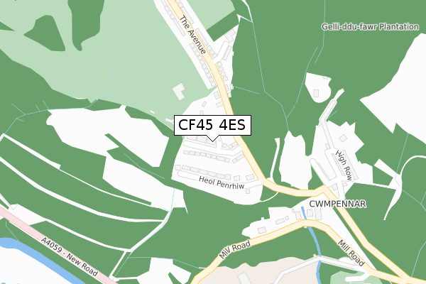 CF45 4ES map - large scale - OS Open Zoomstack (Ordnance Survey)