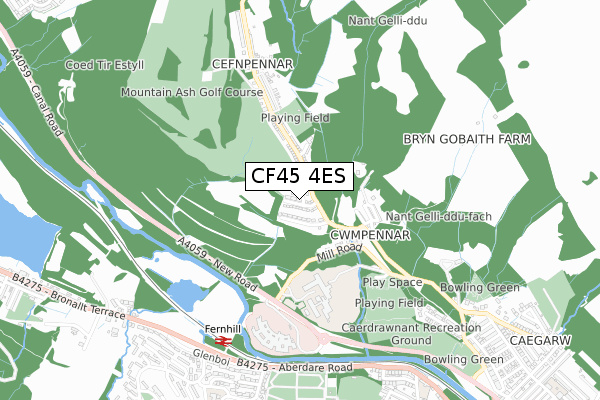 CF45 4ES map - small scale - OS Open Zoomstack (Ordnance Survey)