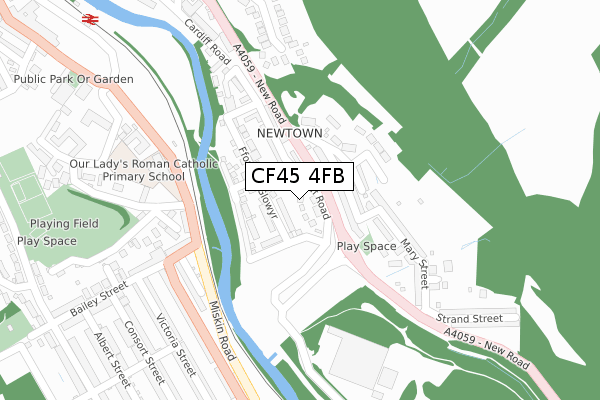 CF45 4FB map - large scale - OS Open Zoomstack (Ordnance Survey)