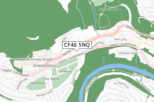 CF46 5NQ map - large scale - OS Open Zoomstack (Ordnance Survey)