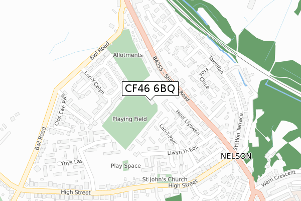 CF46 6BQ map - large scale - OS Open Zoomstack (Ordnance Survey)