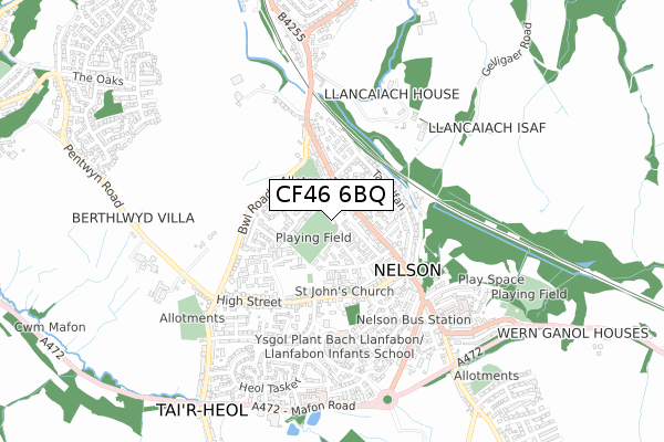 CF46 6BQ map - small scale - OS Open Zoomstack (Ordnance Survey)