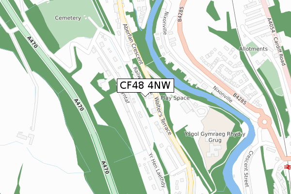 CF48 4NW map - large scale - OS Open Zoomstack (Ordnance Survey)