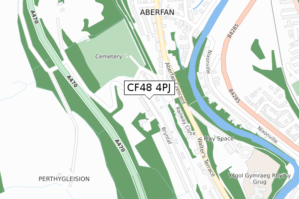 CF48 4PJ map - large scale - OS Open Zoomstack (Ordnance Survey)